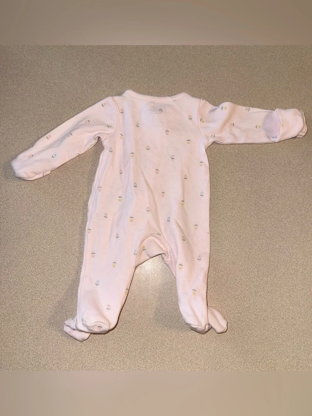 Carter’s Preemie Baby Girl Sleeper Pajamas Little Sister Floral Print Two Way Zi